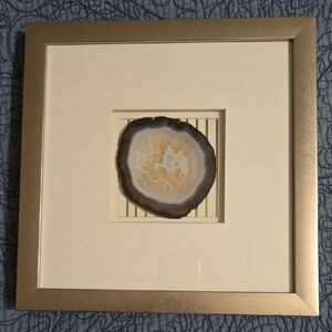 Framed Agate Slice Art with Silver Frame